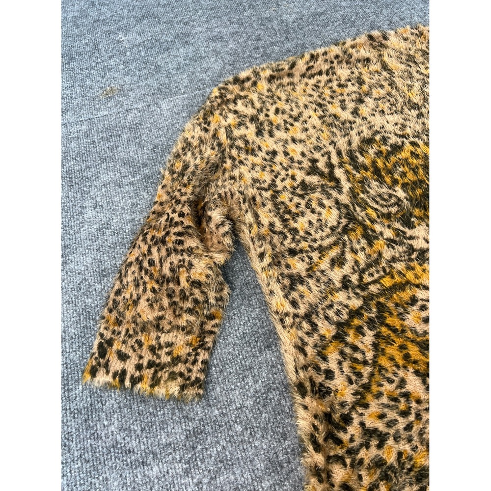 Animal Print Tiger Face Fuzzy Knit Tunic Top Lauren Michelle XL - Picture 6 of 8